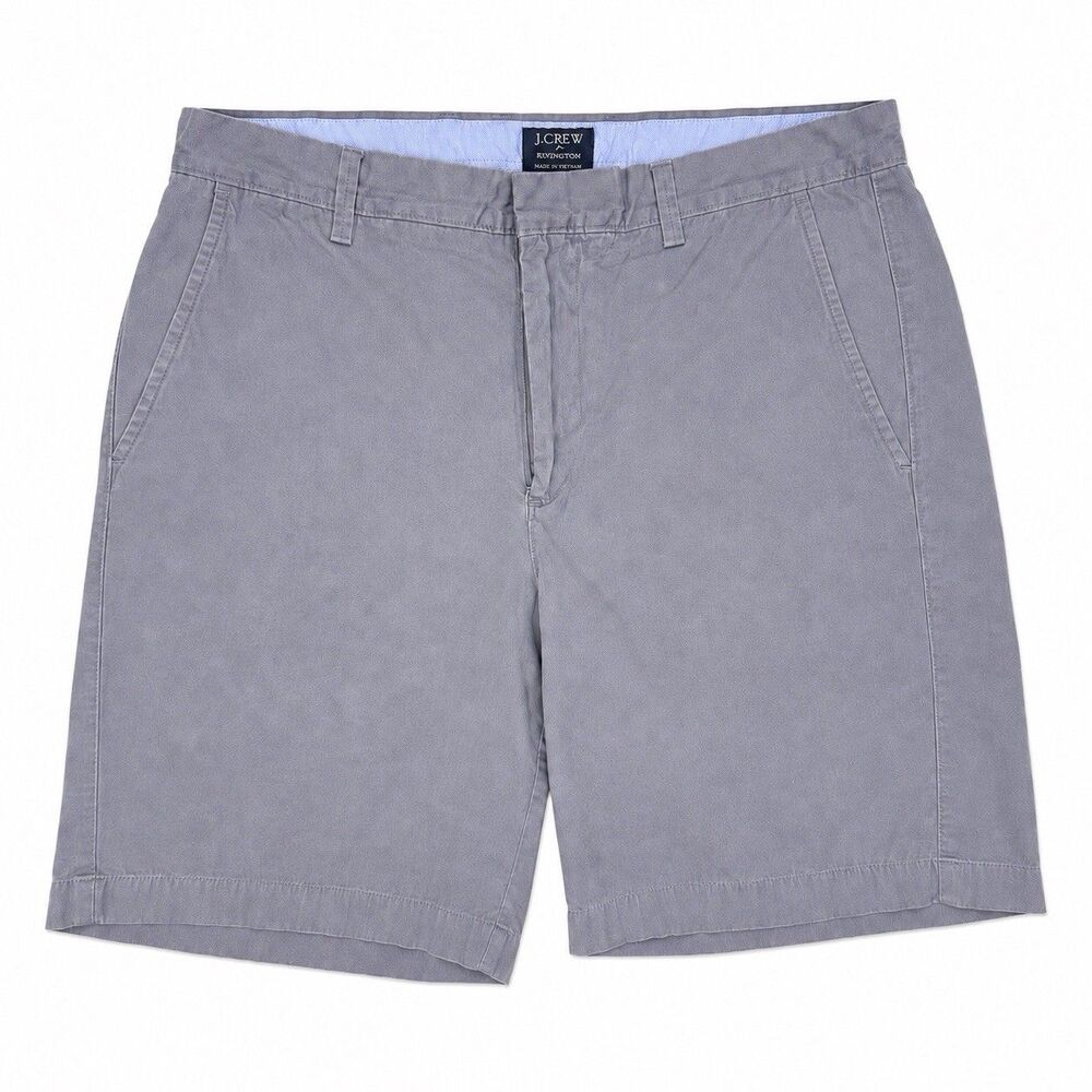 J.Crew Rivington Men's Gray Flat Front Chino Shorts 35W 9" Inseam